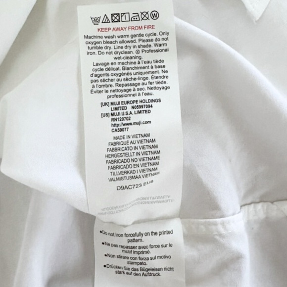 MUJI | Men’s White Cotton Broadcloth Shirt – Size S - Picture 9 of 11